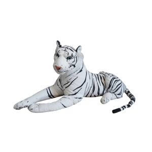 American Furniture Warehouse White Tiger Large‎ Stuffed Animal  15"HX 32"L